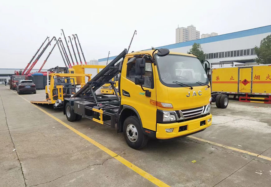 江淮骏铃V7一拖二全落地清障车