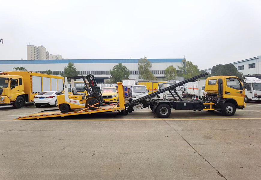 江淮骏铃V7一拖二全落地清障车